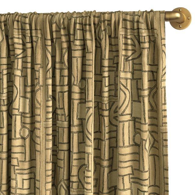 Golden Maze Kuba Cloth Rod Pocket Curtain Curtains ADT 