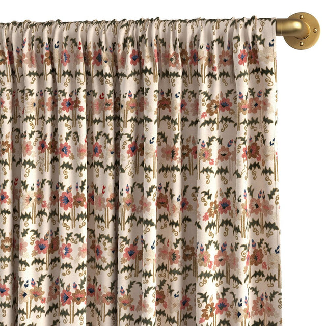 Pink Posy Suzani Rod Pocket Curtain Curtains ADT 