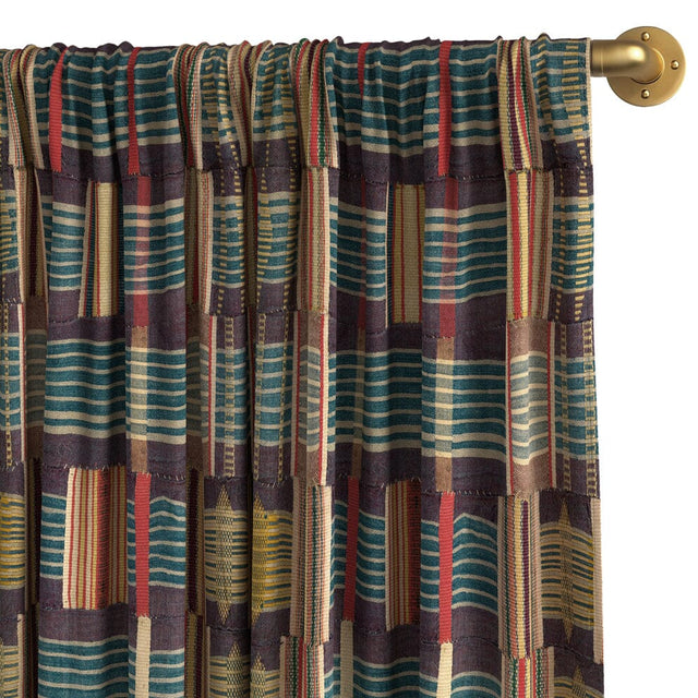 Aubergine Ewe Kente Rod Pocket Curtain Curtains ADT 
