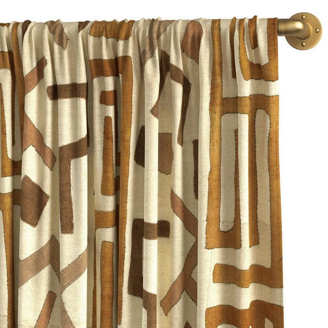 Rust Confetti Kuba Cloth Rod Pocket Curtain Curtains ADT 