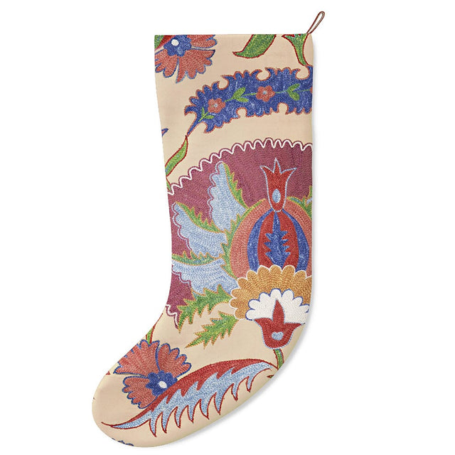 Bright Botanical Suzani Stocking Holiday Accent ADT 