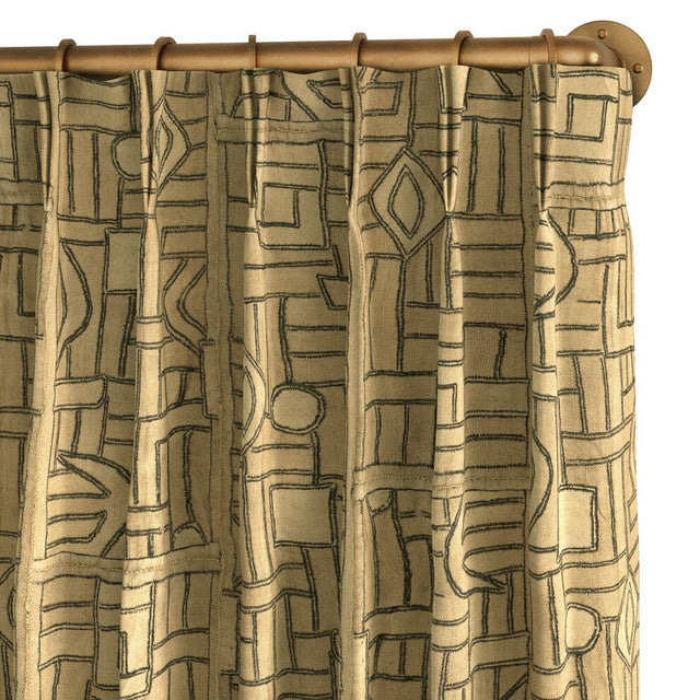 Golden Maze Kuba Cloth French Pleat Curtain Curtains ADT 