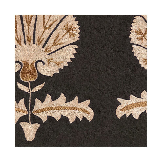 Black Daisy Suzani Fabric Fabric by the Yard ADT Yardage 