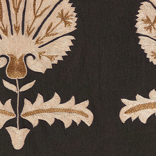 Black Daisy Suzani Wallpaper Yardage St. Frank Yardage 