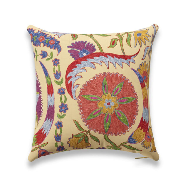 Bright Botanical Suzani Pillow Pillow ADT 22" W x 22" H 