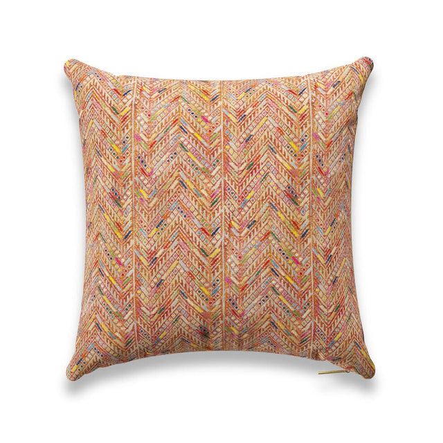 Salmon Herringbone Huipil Pillow Pillow ADT 22" W x 22" H 
