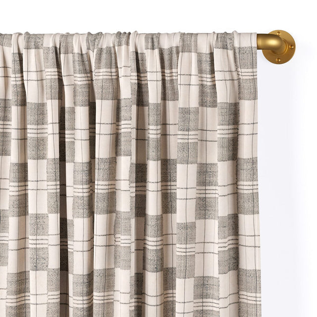 Charcoal Plaid Mossi Rod Pocket Curtain Curtains St. Frank 84" Curtain Panel 