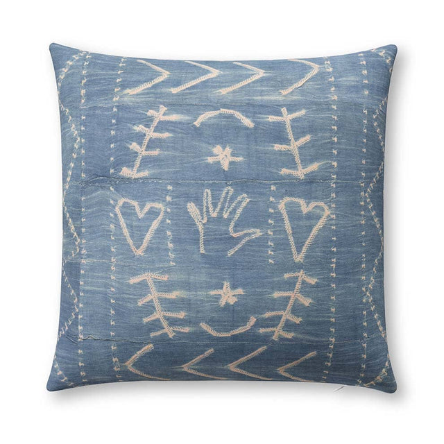 Heart in Hand Indigo Outdoor Pillow Pillow ADT 22" W x 22" H 