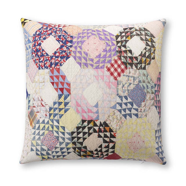 Shell Kaleidoscope Quilt Outdoor Pillow Pillow ADT 22" W x 22" H 