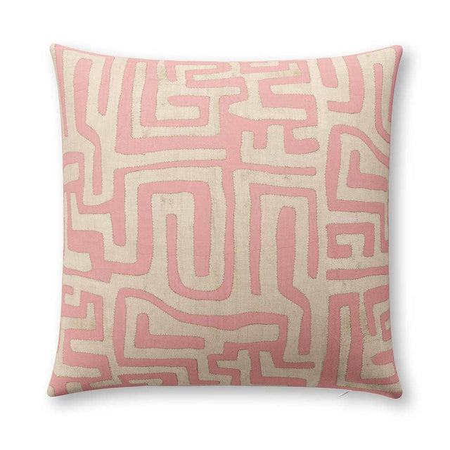 Terracotta Classic Kuba Cloth Outdoor Pillow Pillow ADT 22" W x 22" H 