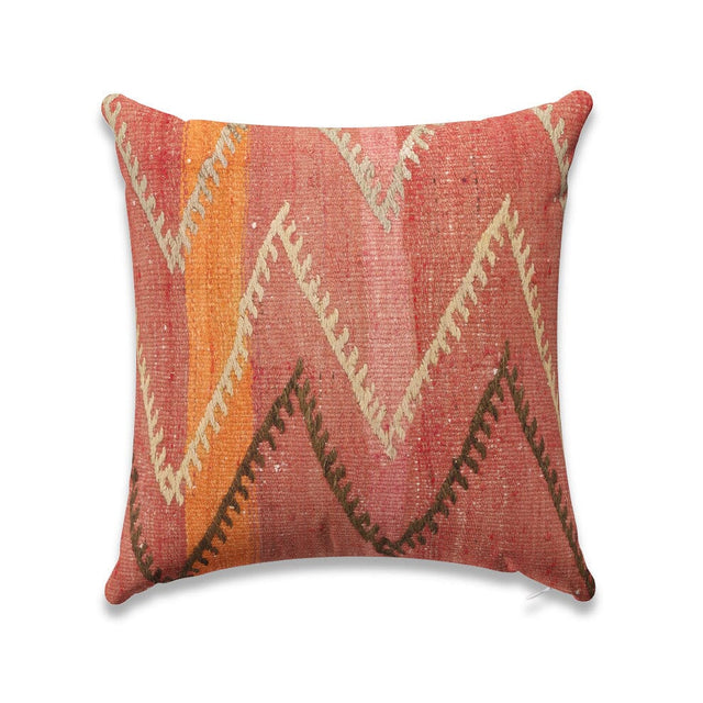 Rouge Chevron Kilim Outdoor Pillow Pillow ADT 16" W x 12" H 