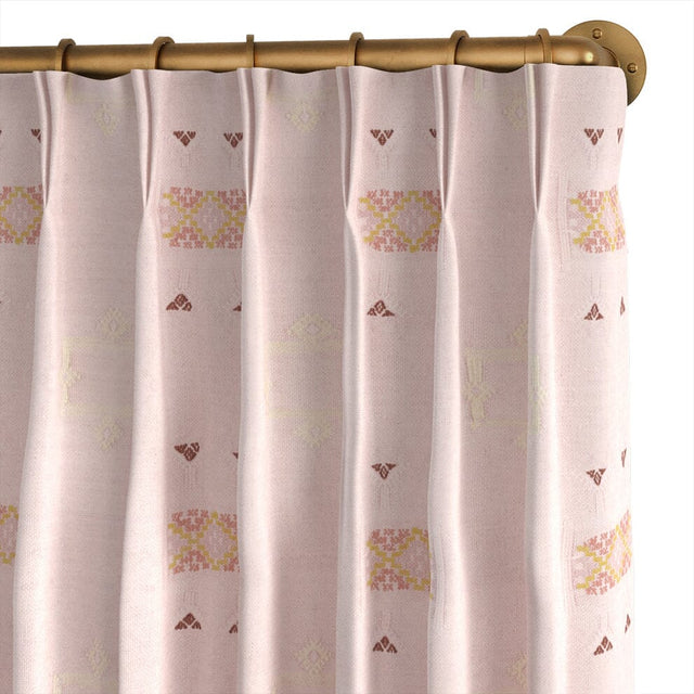 Blush Cactus Silk French Pleat Curtain Curtains St. Frank 