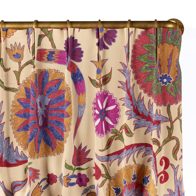 Bright Botanical Suzani French Pleat Curtain Curtains St. Frank 