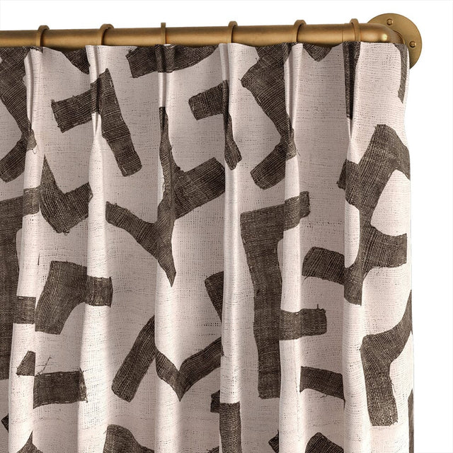 Ecru Figures Kuba Cloth French Pleat Curtain Curtains St. Frank 