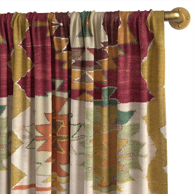 Bold Kaleidoscope Kilim Rod Pocket Curtain Curtains St. Frank 