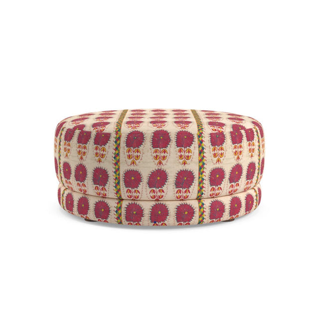 Fuchsia Daisy Suzani Nico Large Ottoman Furniture Revive 