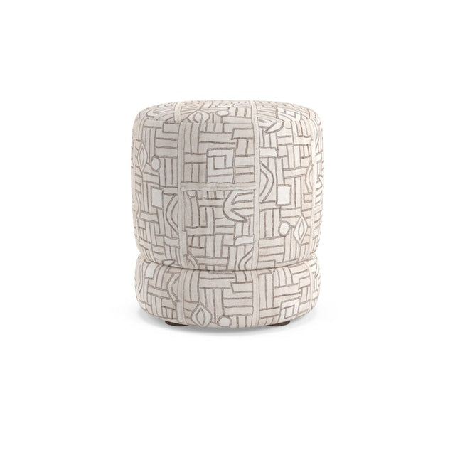 Ecru Maze Kuba Cloth Nico Small Ottoman Furniture Revive 