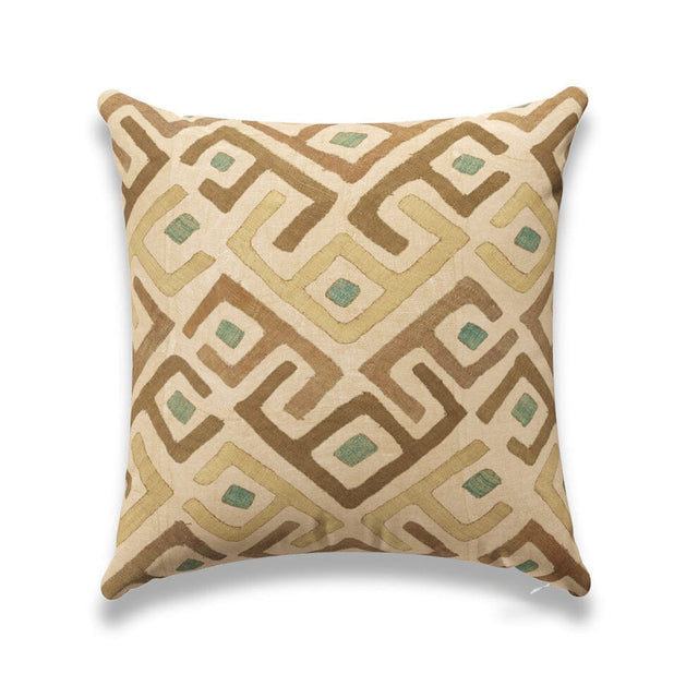 Sand Chevron Kuba Cloth Outdoor Pillow Pillow ADT 22" W x 22" H 