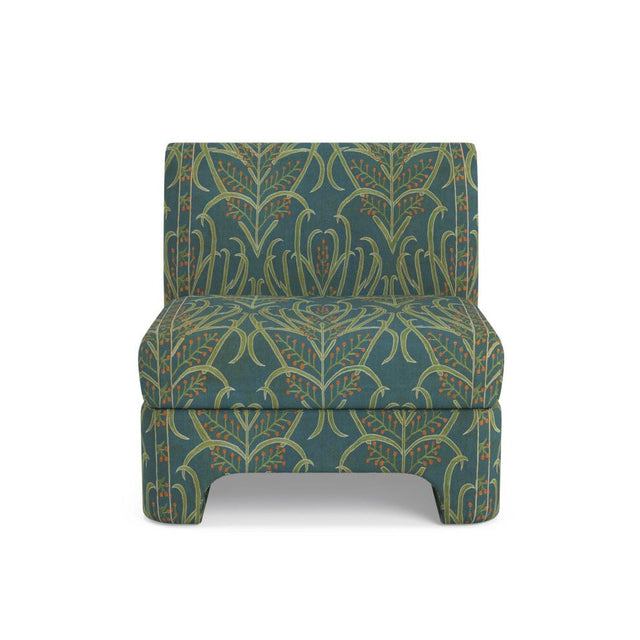 Teal Vines Suzani Sienna Slipper Chair Furniture Revive 