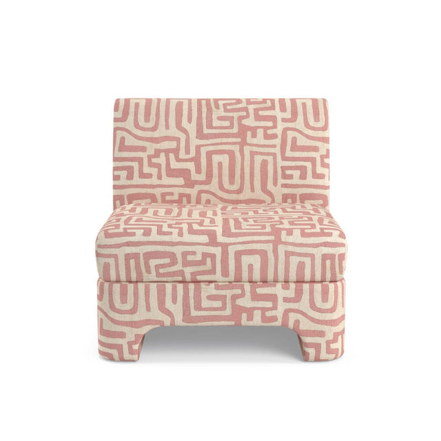 Terracotta Classic Kuba Cloth Sienna Slipper Chair Furniture Revive 