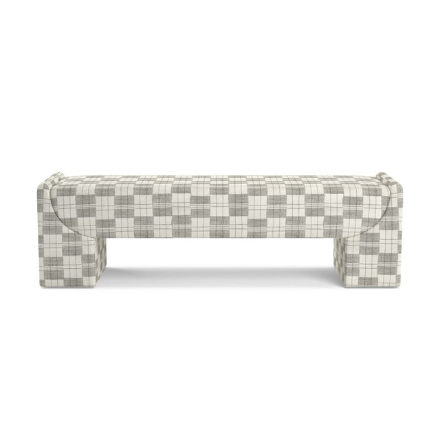 Charcoal Plaid Mossi Stevie Bench Furniture Revive 