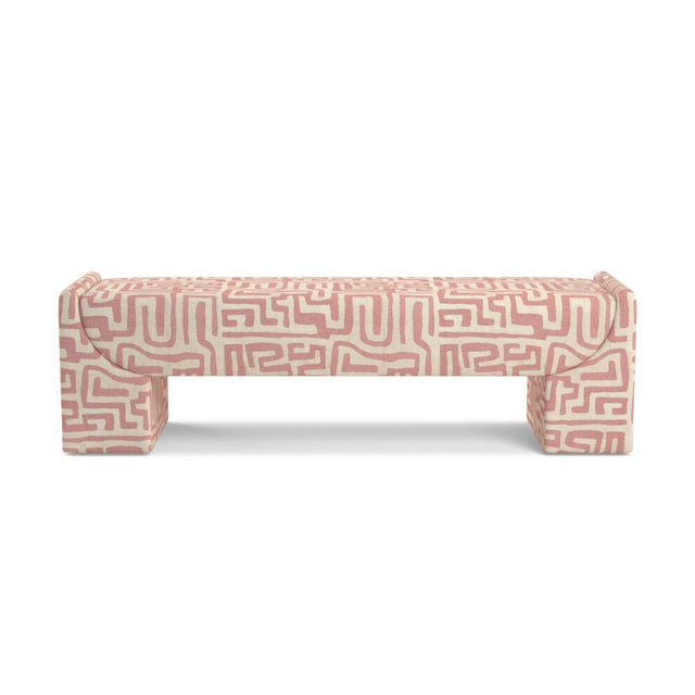 Terracotta Classic Kuba Cloth Stevie Bench Furniture Revive 