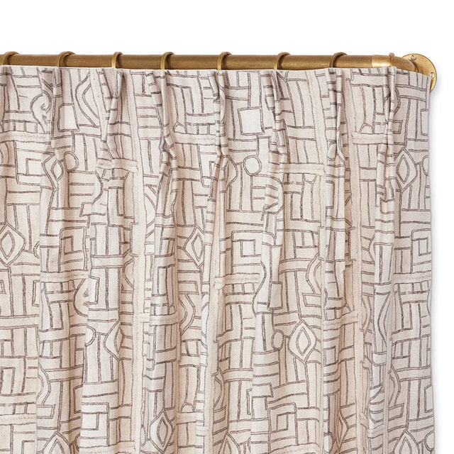 Ecru Maze Kuba Cloth French Pleat Curtain Curtains St. Frank 