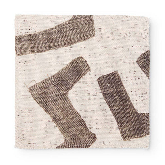 Ecru Figures Kuba Cloth Outdoor Performance Fabric Fabric by the Yard ADT 