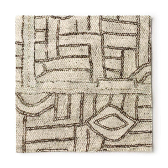 Ecru Maze Kuba Cloth Outdoor Performance Fabric Fabric by the Yard ADT 