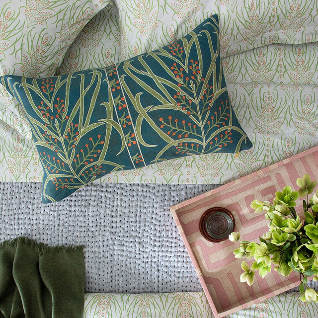 Light Teal Vines Suzani Sheet Set