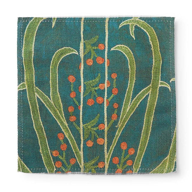 Teal Vines Suzani Outdoor Performance Fabric Fabric by the Yard ADT 