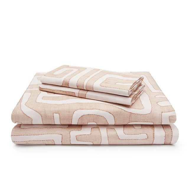 Blush Classic Kuba Cloth Sheet Set