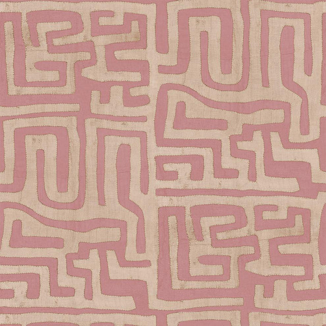 Terracotta Classic Kuba Cloth Wallpaper