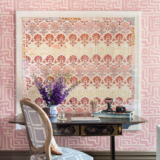 Terracotta Classic Kuba Cloth Wallpaper